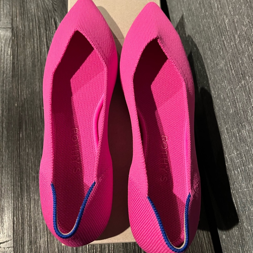 New Rothy’s The Point Flat Shoes Dragon Fruit Pink 8.5 - Picture 6 of 10